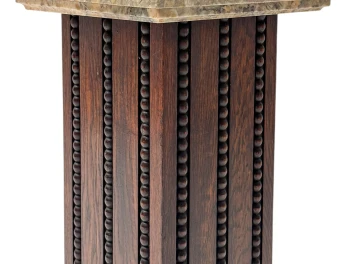 French Art Deco Pedestal with Multi-Colored Marble Top, 1930s